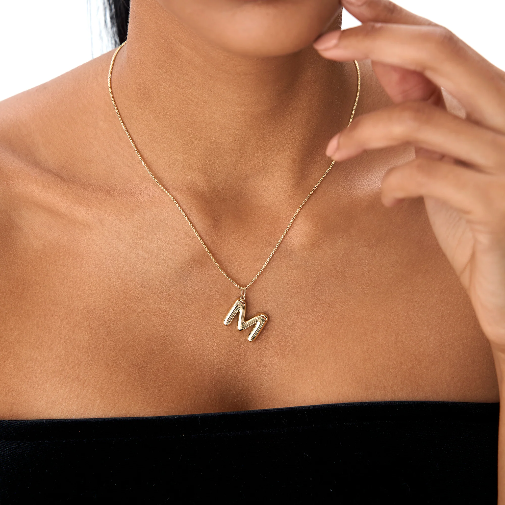 14K 20MM Balloon Initial Letter Pendant - Image 3