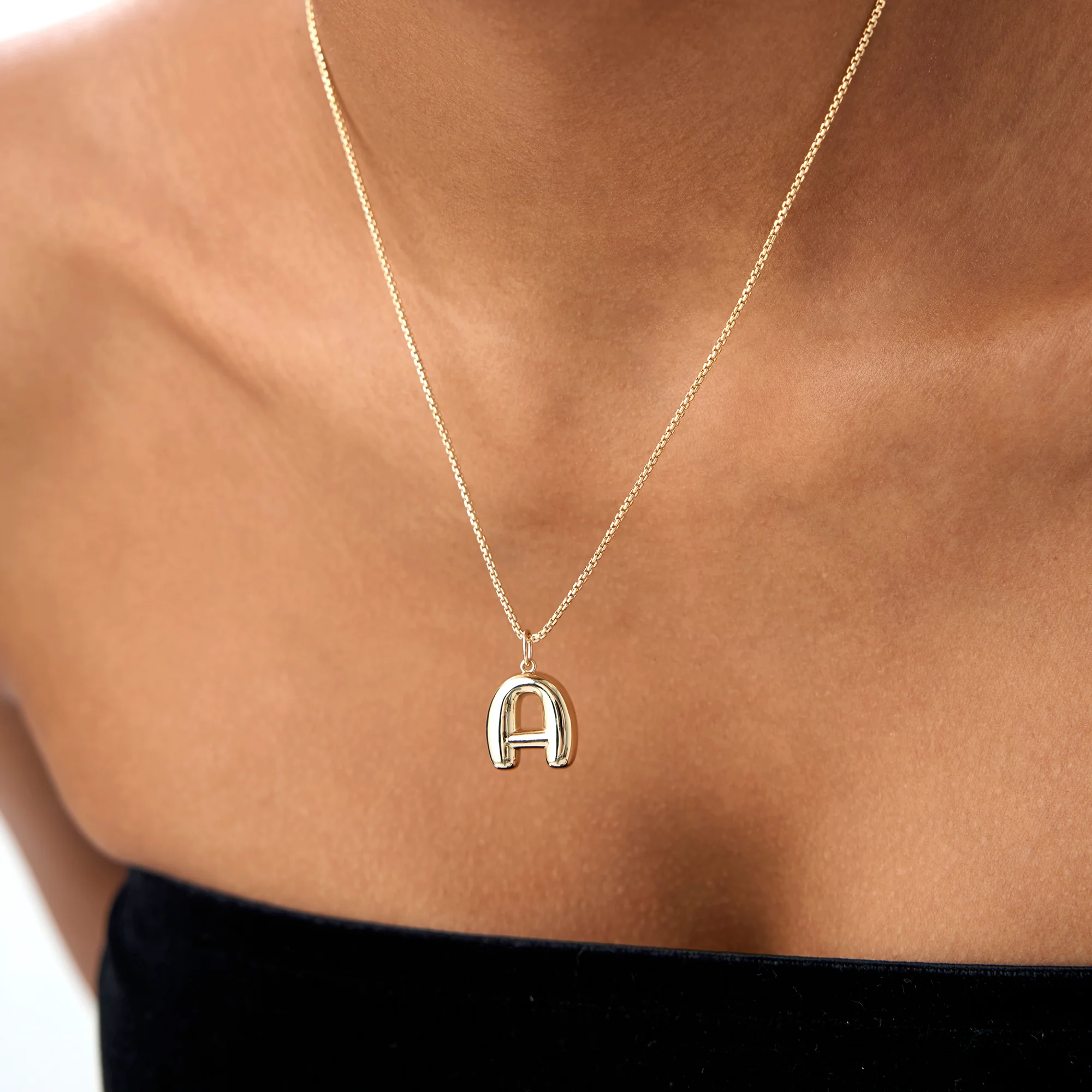 14K 20MM Balloon Initial Letter Pendant - Image 4