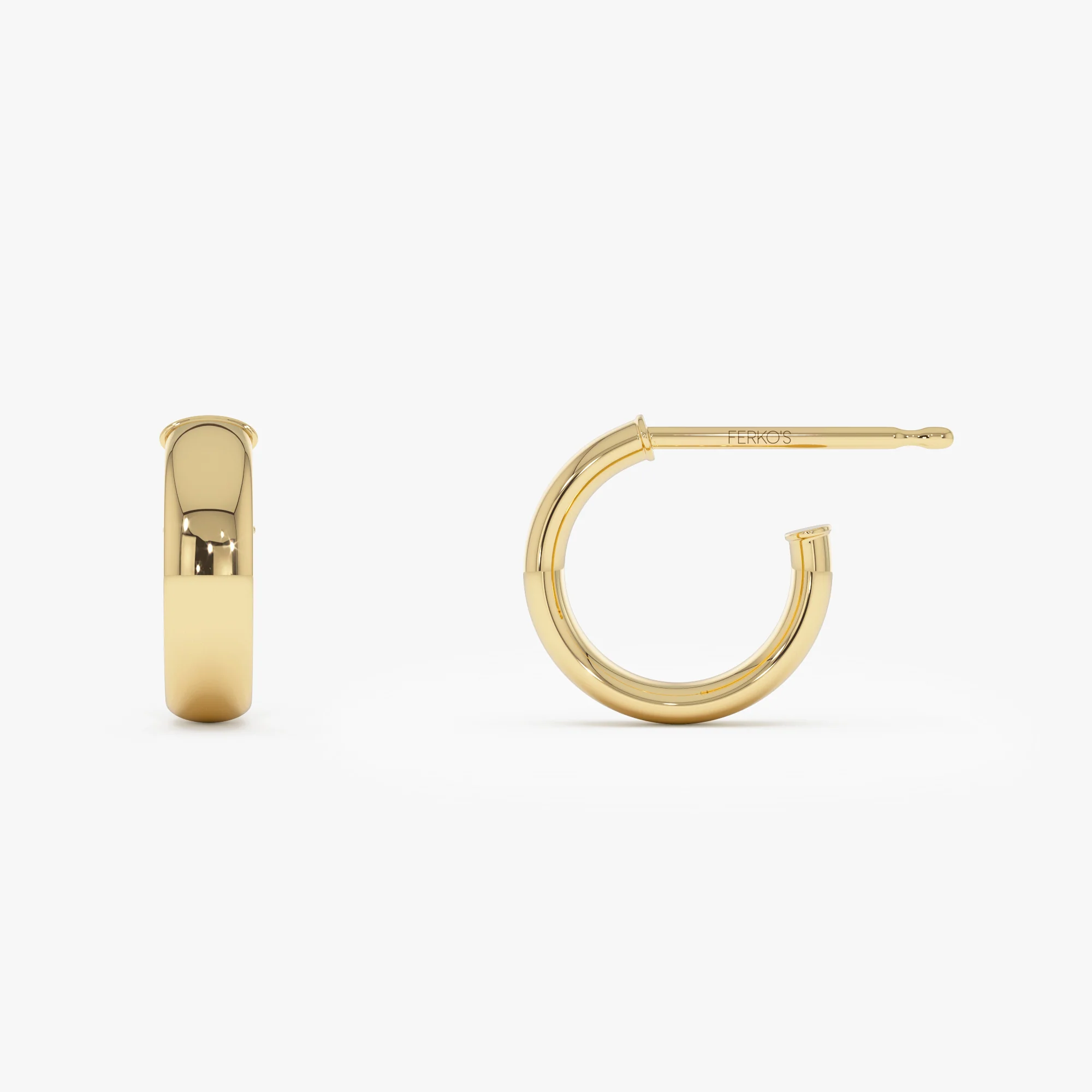 14k 3.85MM C Hoop Earrings - Image 7