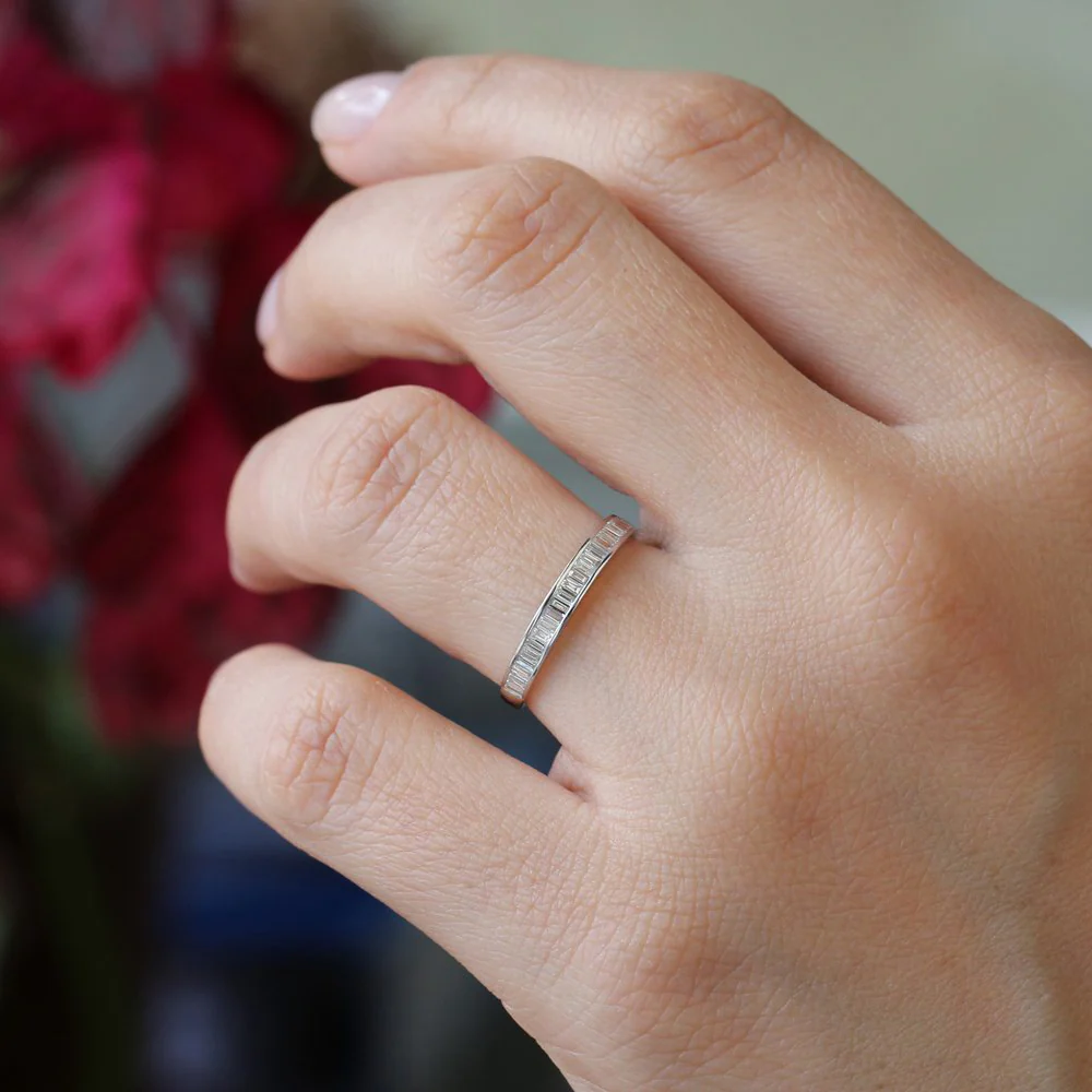 14k 3MM Baguette Diamond Channel Setting Ring - Image 4