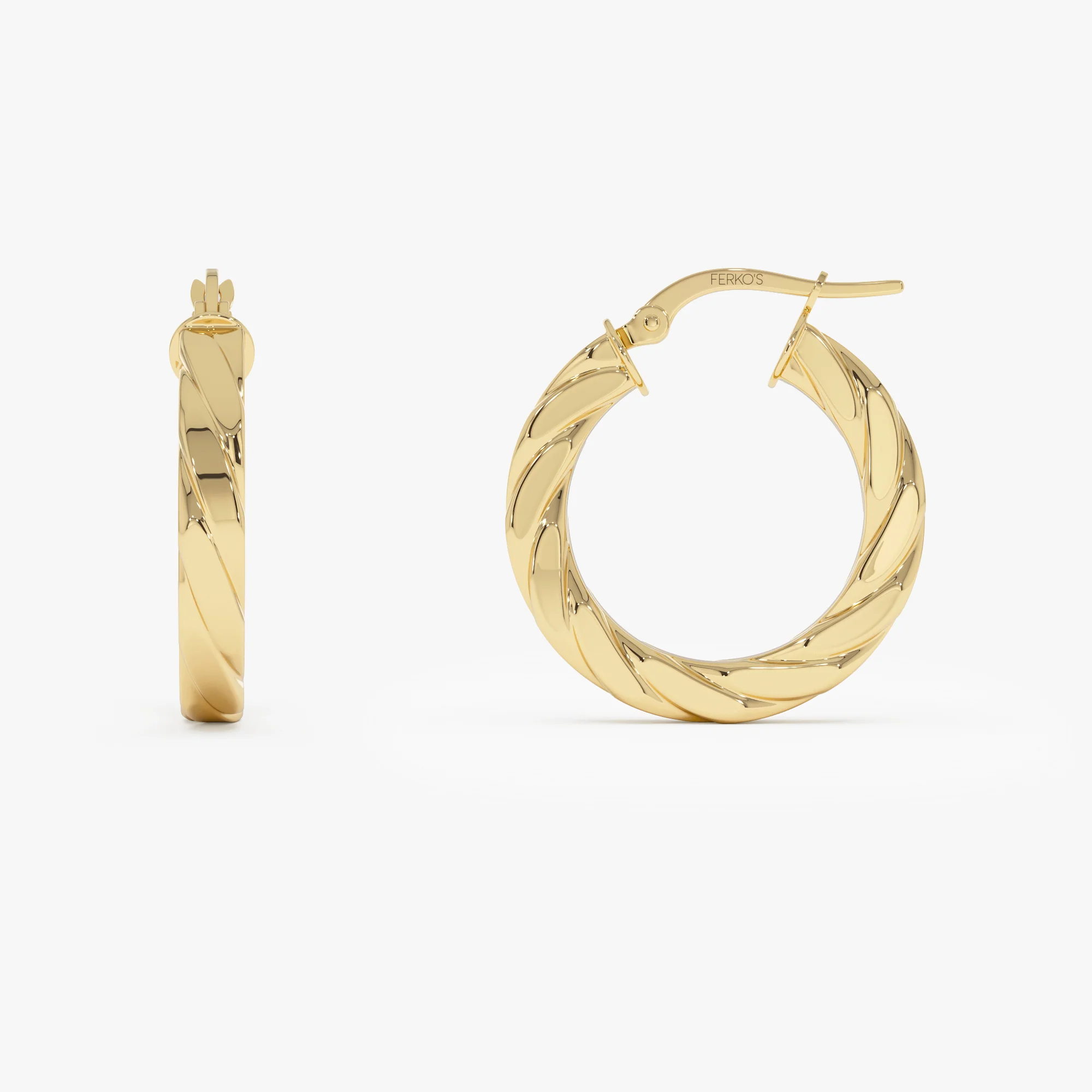 14k Bold Braided Hoop Earrings for Women - Image 6