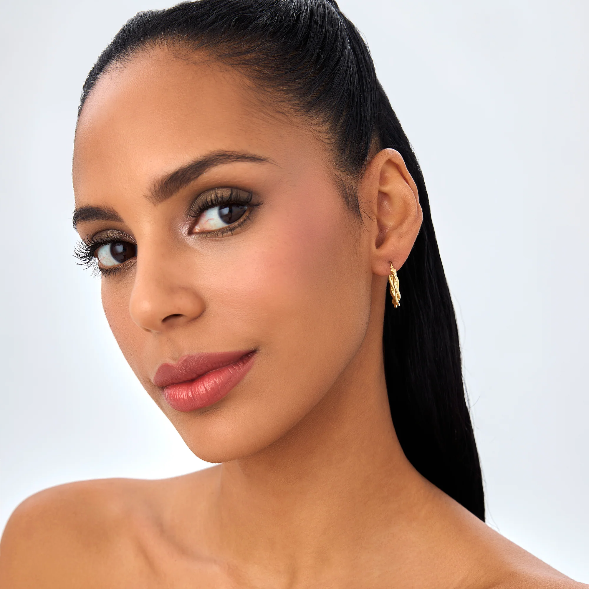 14k Braided Hoop Earrings 20MM - Image 4