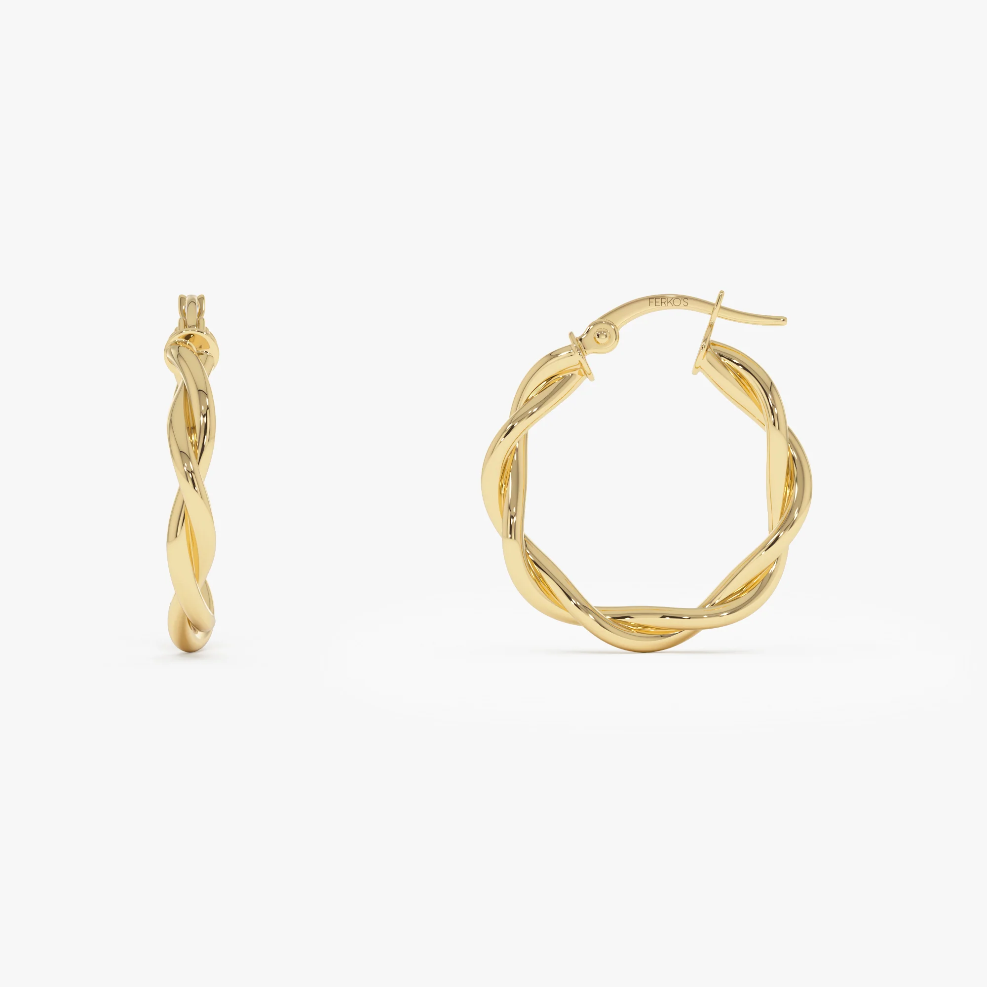 14k Braided Hoop Earrings 20MM - Image 7