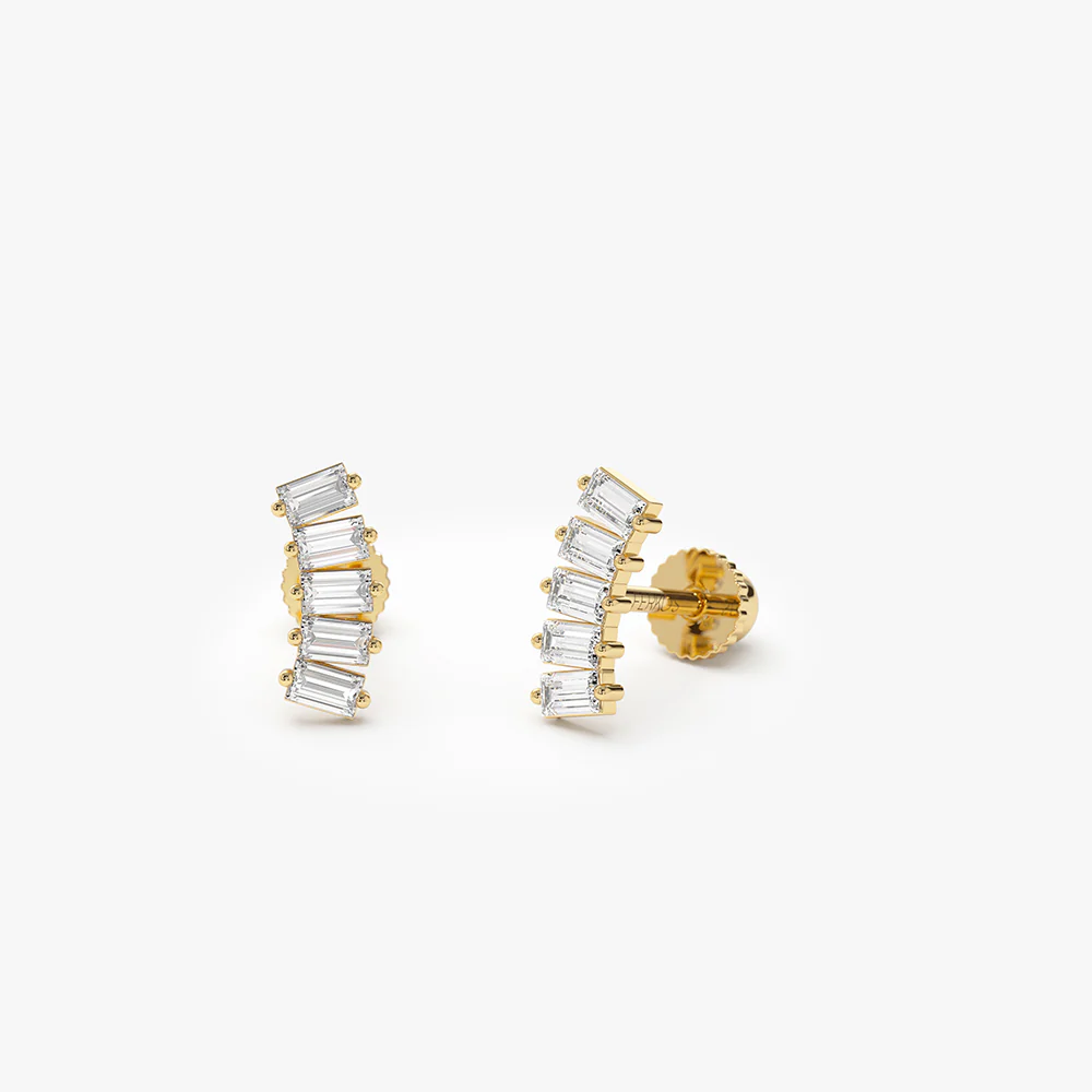 14k Curved Baguette Helix Piercing - Image 5