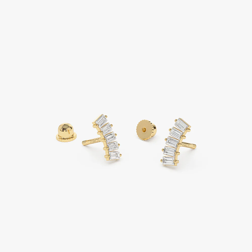 14k Curved Baguette Helix Piercing - Image 6