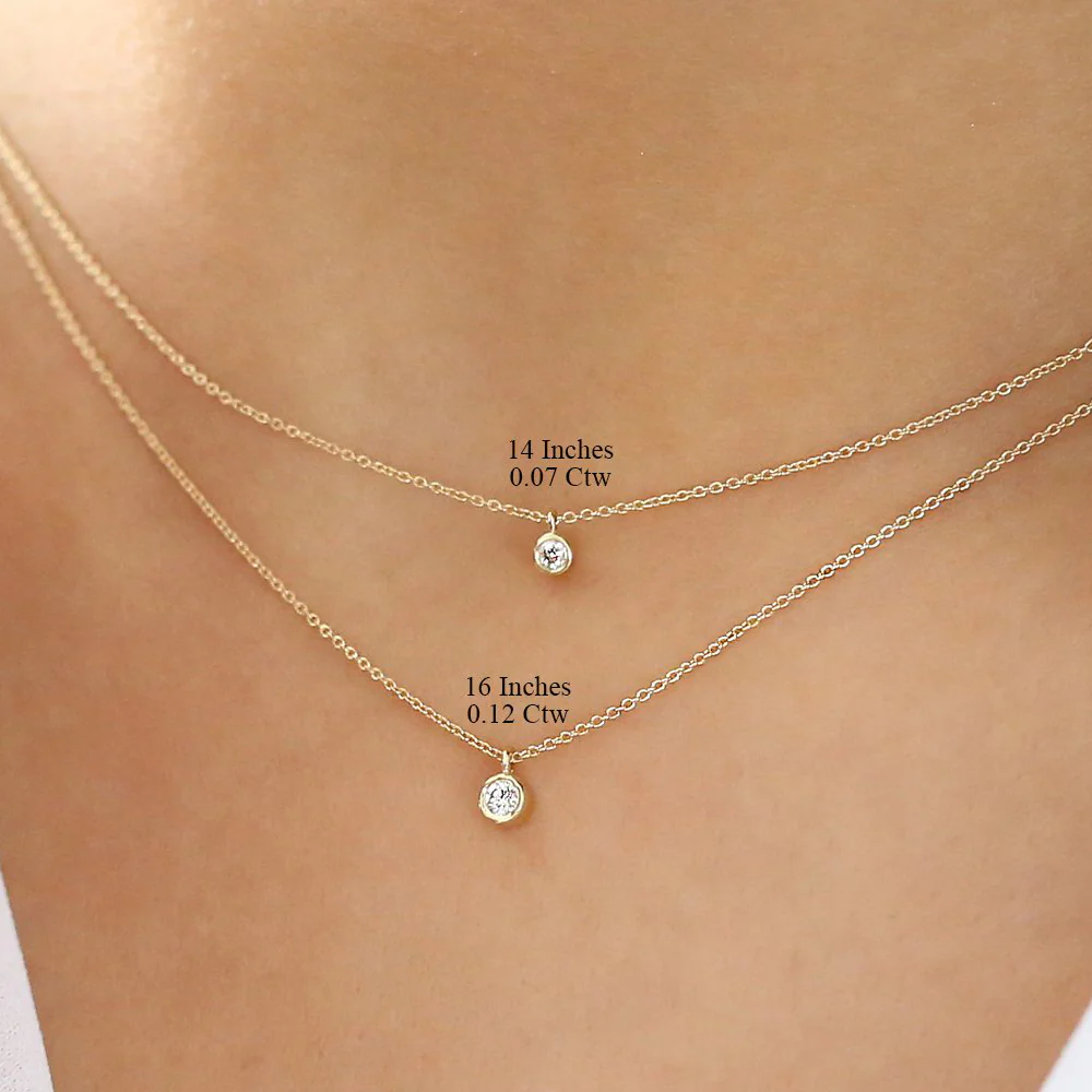 14K Gold Diamond Solitaire on a Bail - Image 3