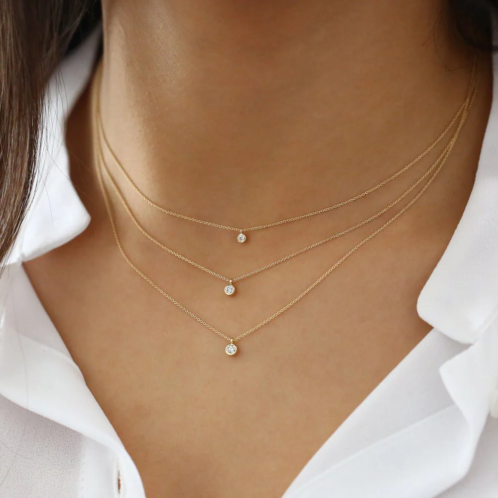 14K Gold Diamond Solitaire on a Bail - Image 5