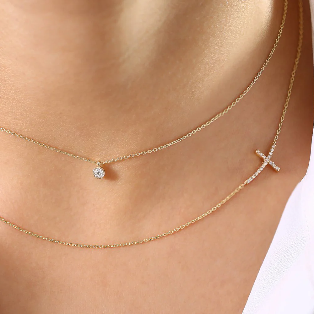 14K Gold Diamond Solitaire on a Bail - Image 6