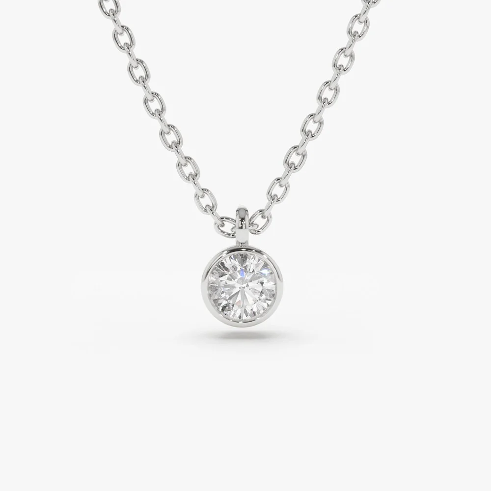 14K Gold Diamond Solitaire on a Bail - Image 8