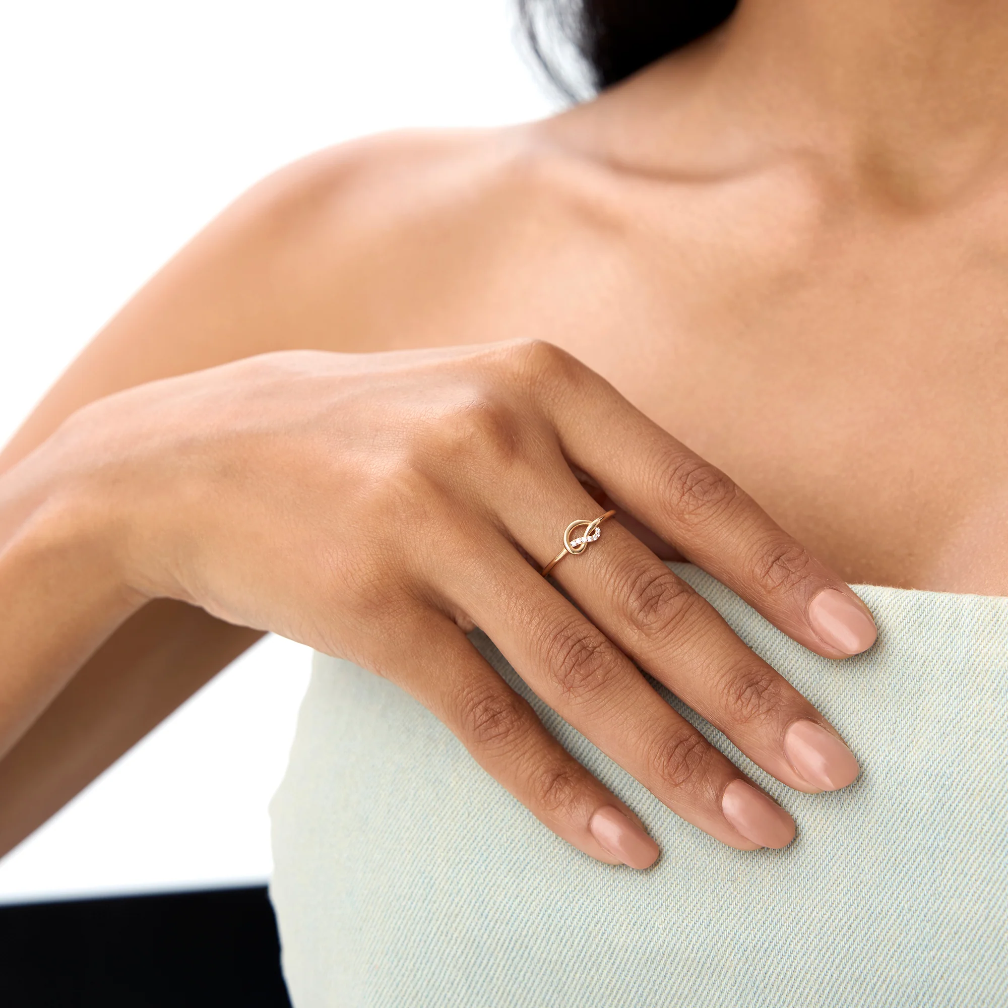 14k Love Knot Diamond Ring - Image 5