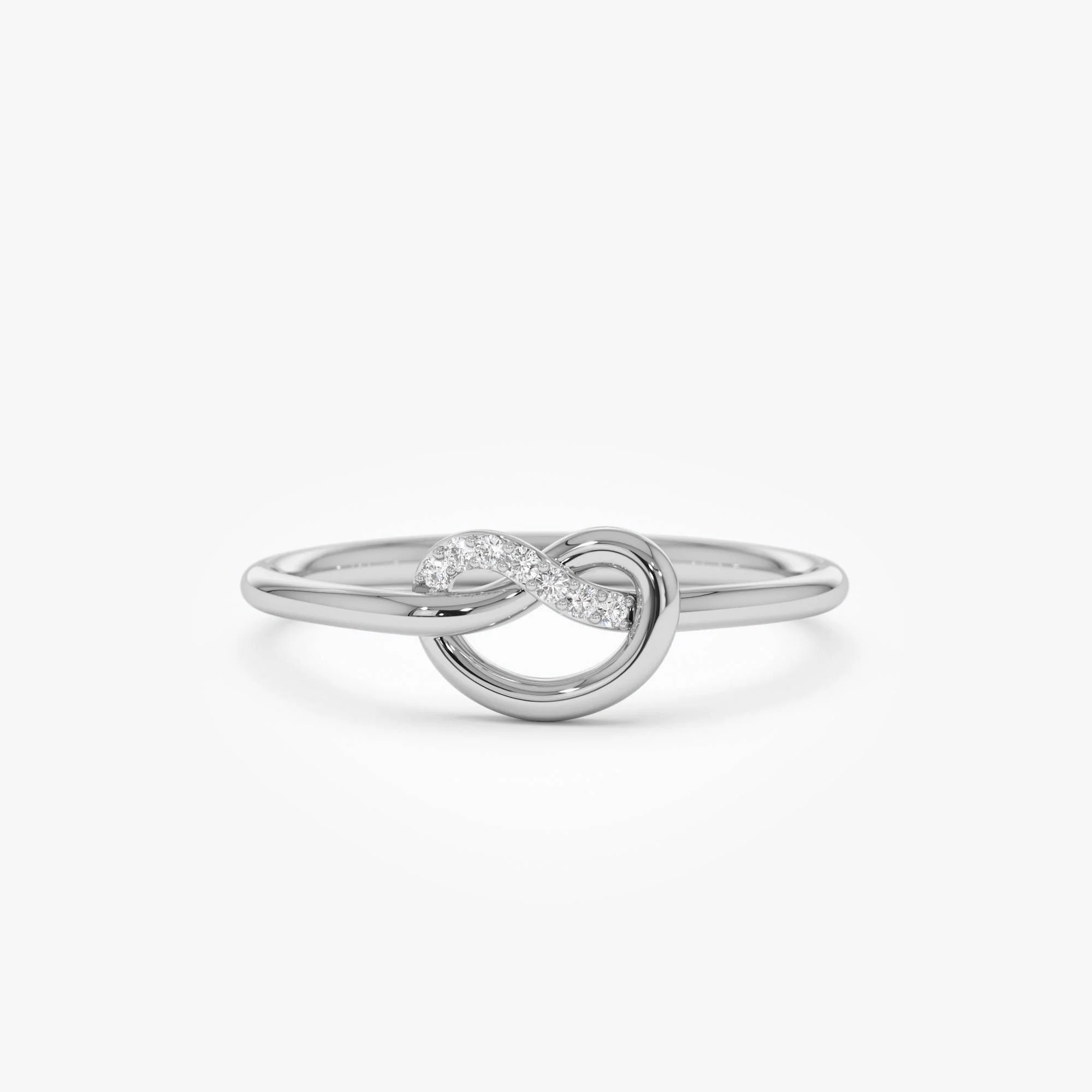 14k Love Knot Diamond Ring - Image 6