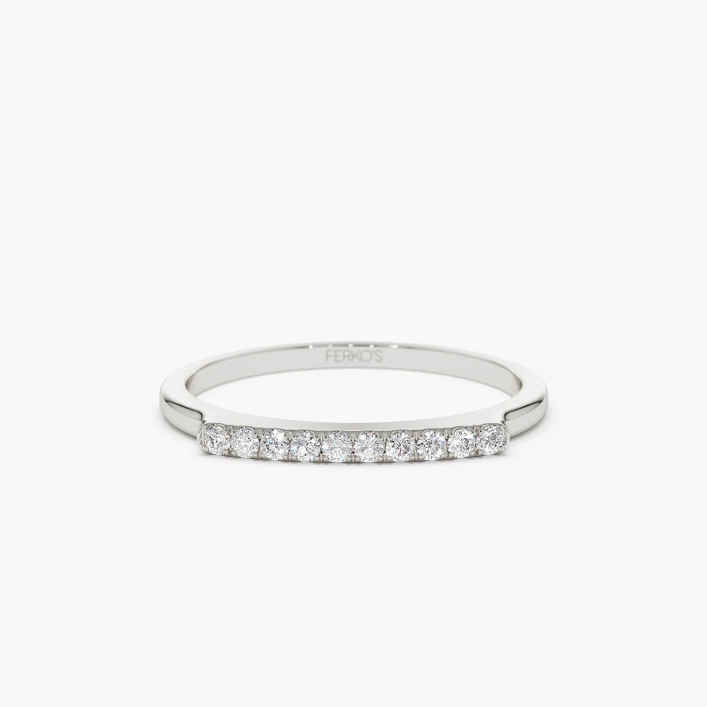 14k Pave Diamond Bar Ring - Image 7