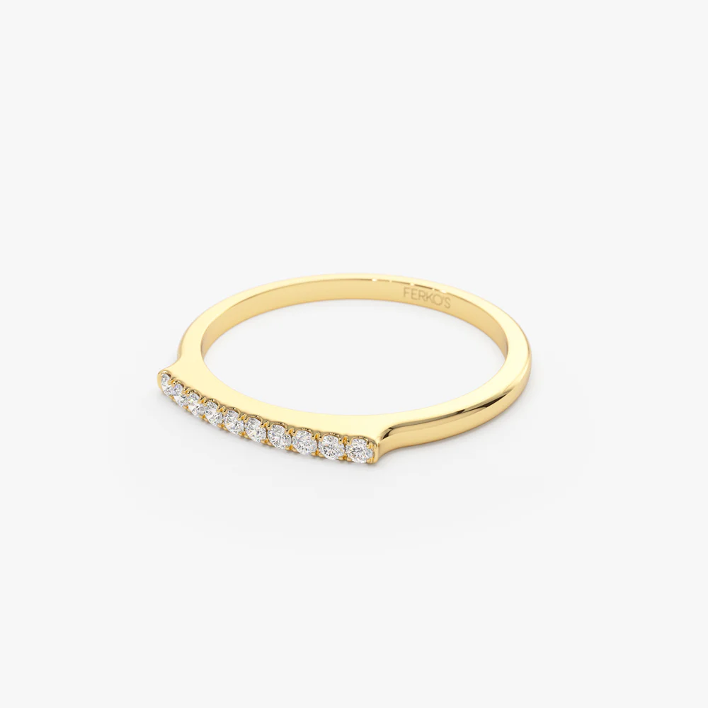 14k Pave Diamond Bar Ring - Image 8