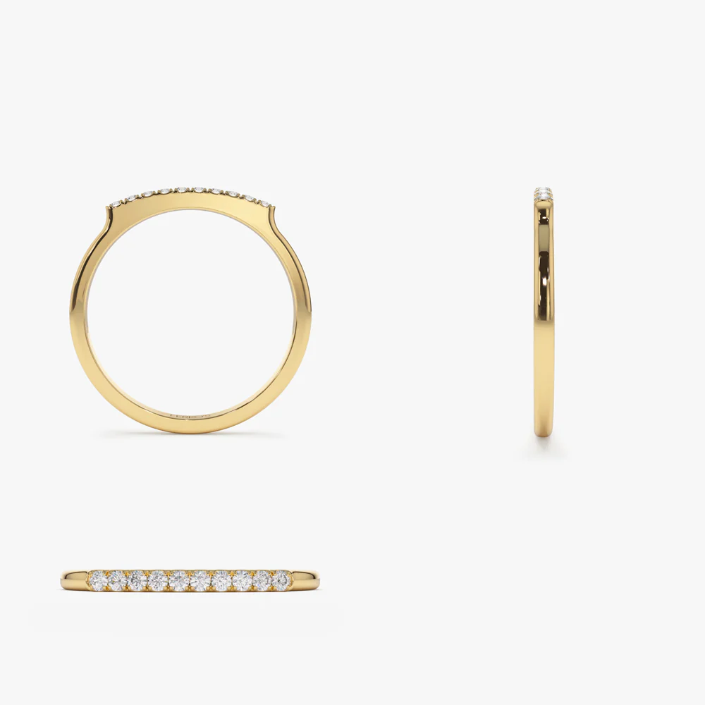 14k Pave Diamond Bar Ring - Image 9