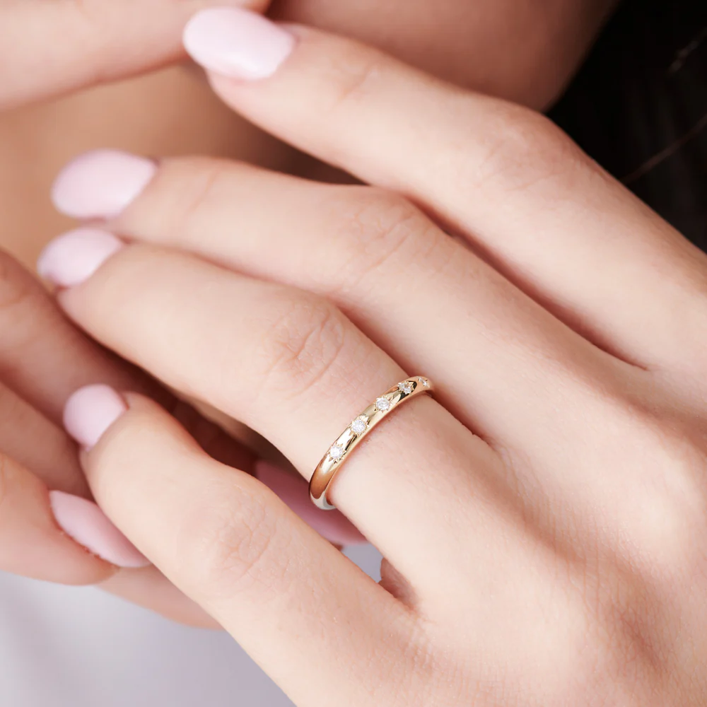 14k Star Setting 5 Stone Diamond Ring - Image 4