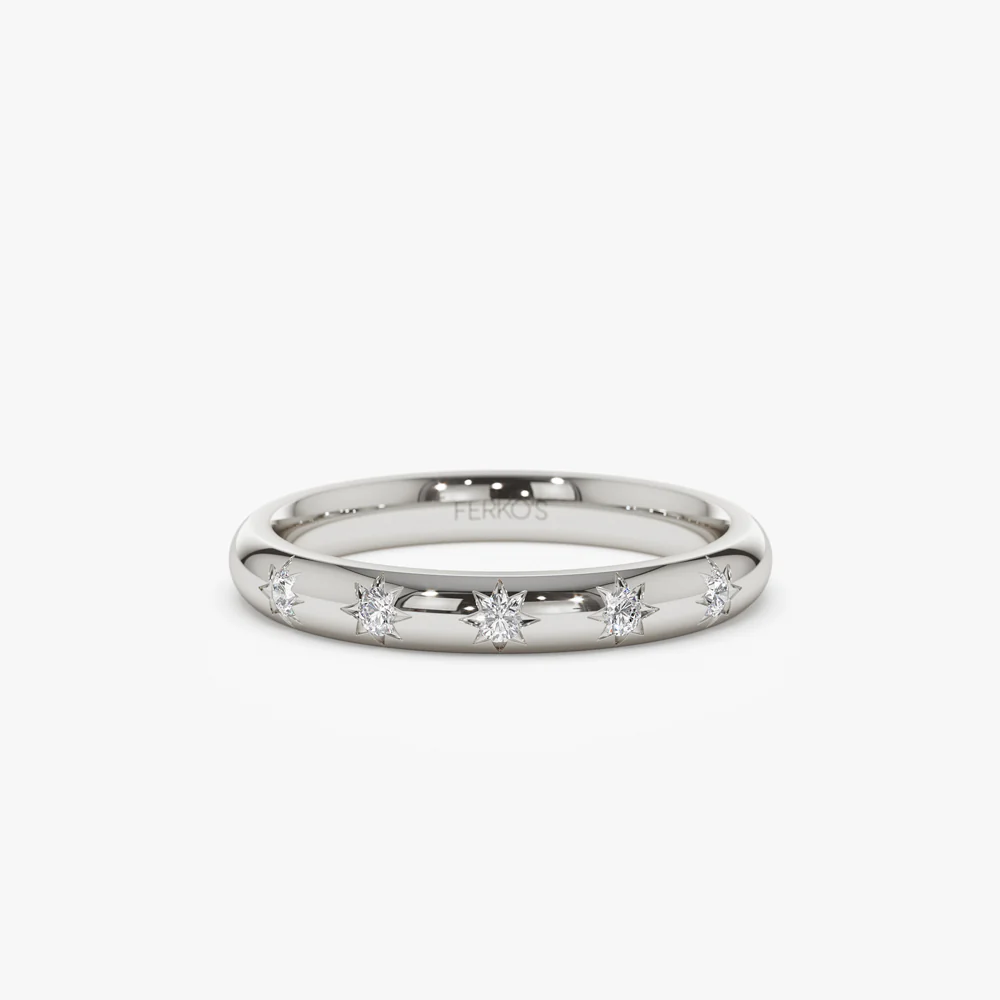 14k Star Setting 5 Stone Diamond Ring - Image 7