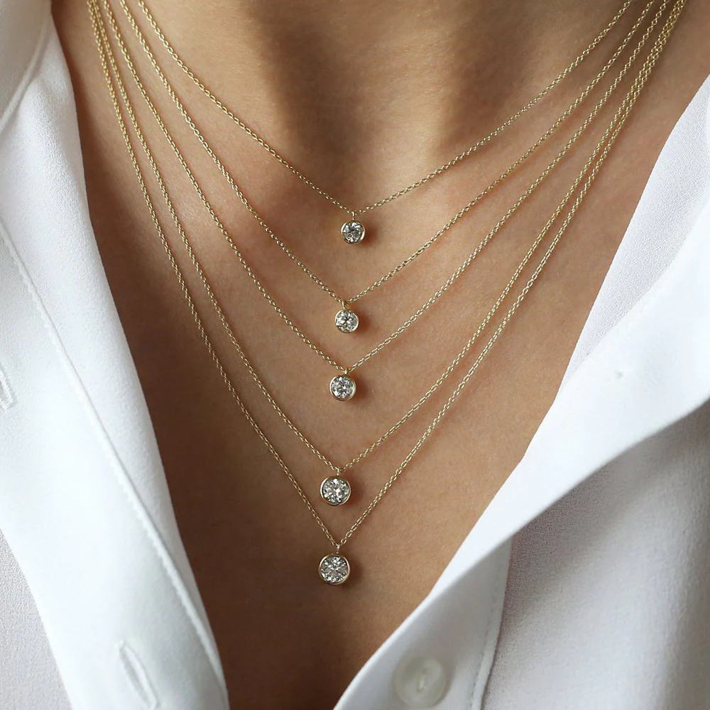 14K 0.20-0.50 ctw Diamond Solitaire on a Bail - Image 3