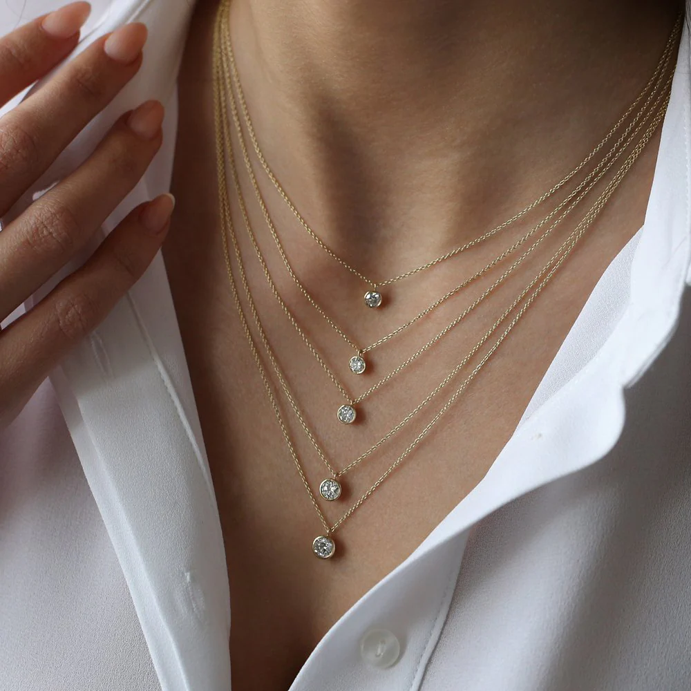 14K 0.20-0.50 ctw Diamond Solitaire on a Bail - Image 4