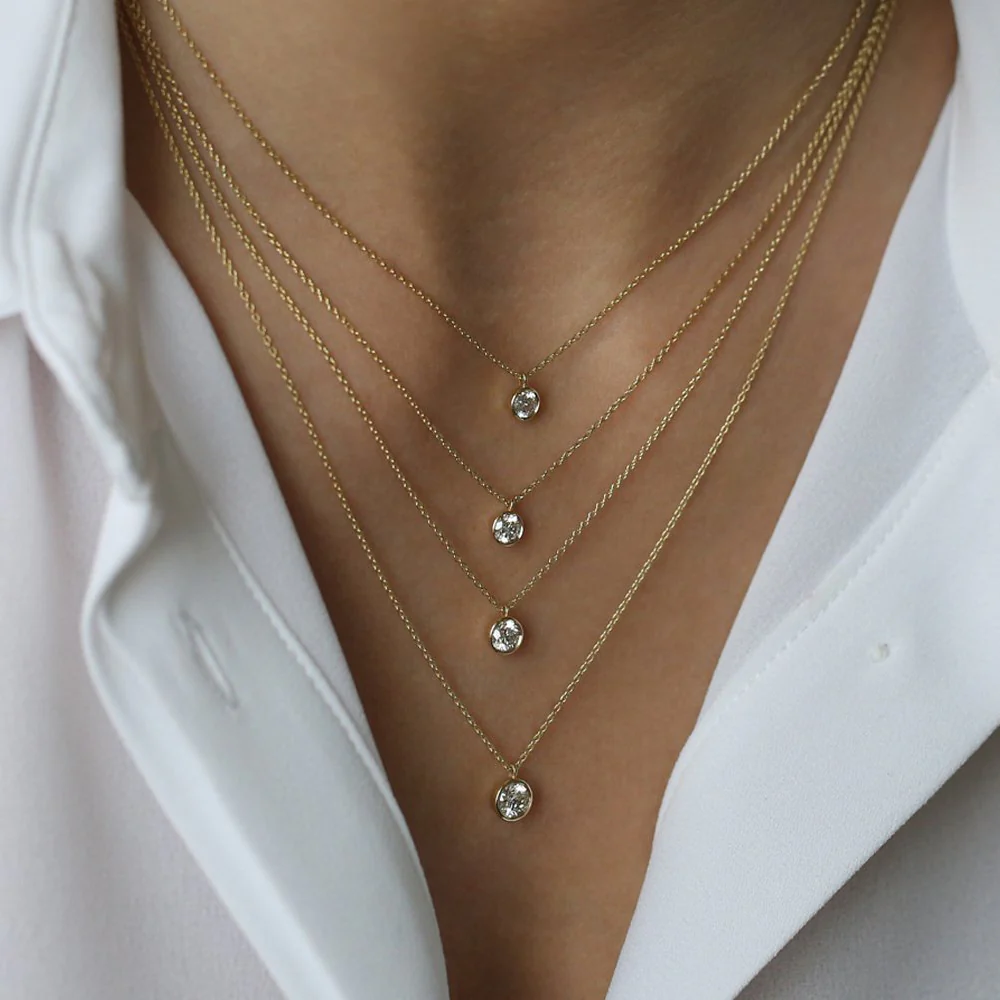 14K 0.20-0.50 ctw Diamond Solitaire on a Bail - Image 5