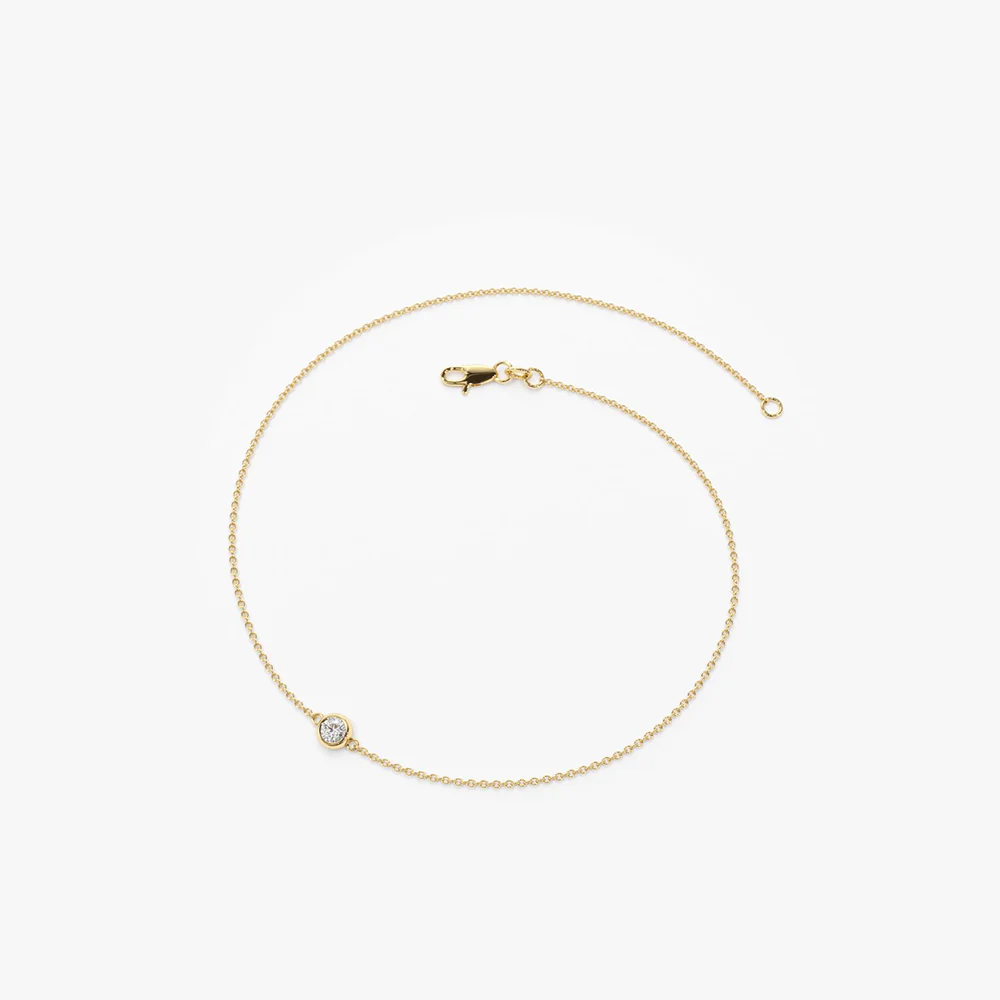 14K Dainty Diamond Solitaire Bracelet - Image 6