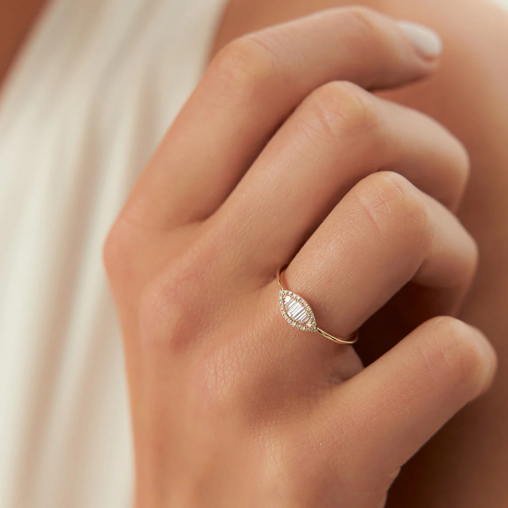 Marquise Baguette Diamond Ring in 14K - Image 3