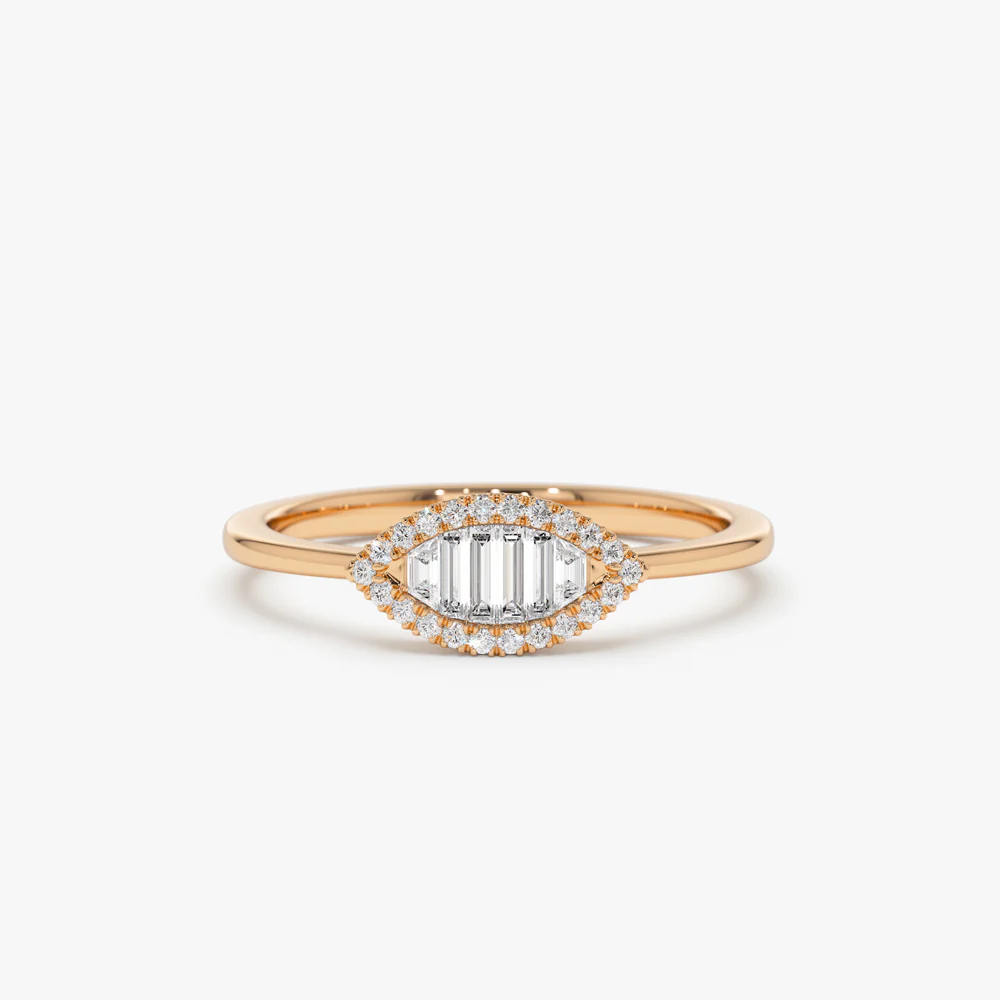 Marquise Baguette Diamond Ring in 14K - Image 6