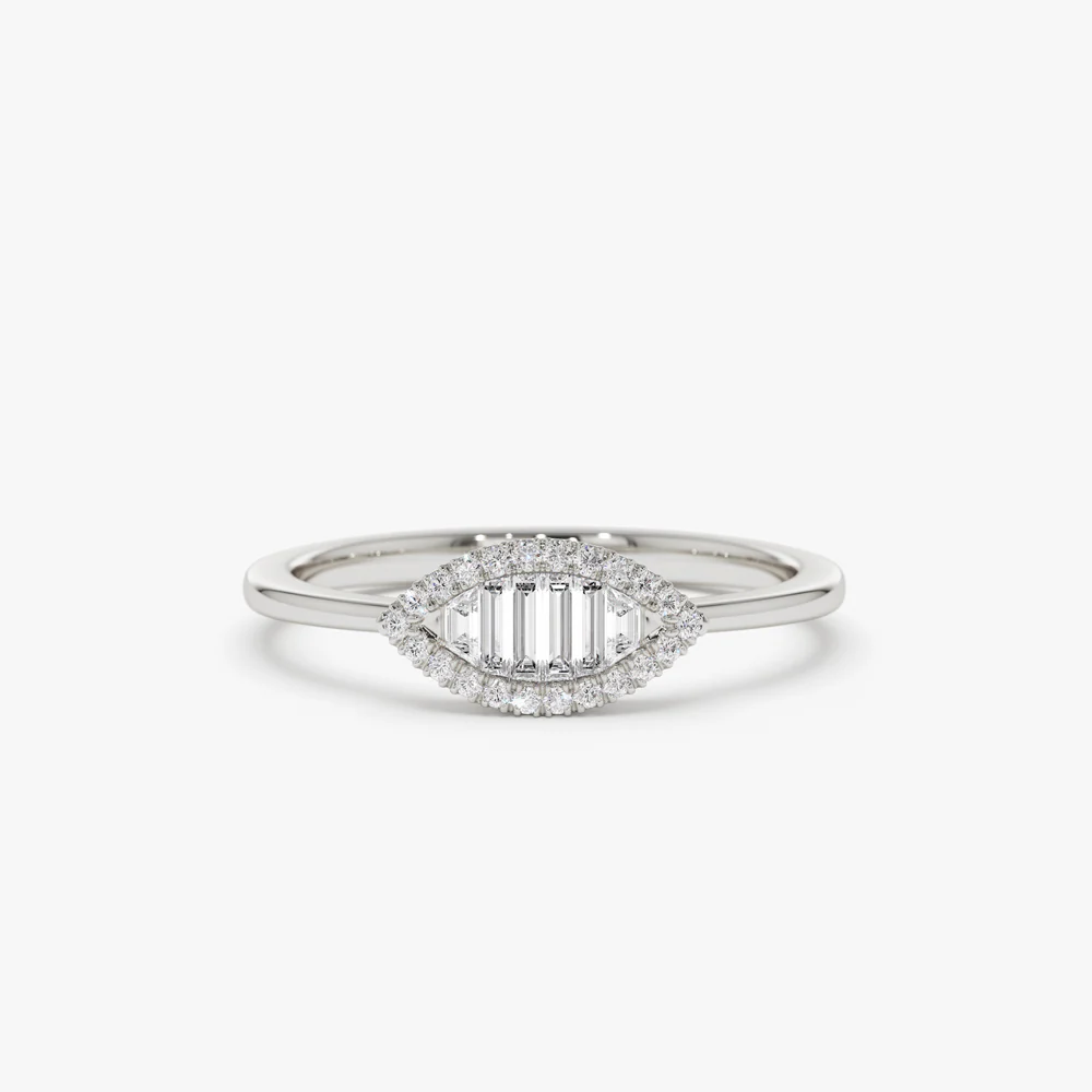 Marquise Baguette Diamond Ring in 14K - Image 7