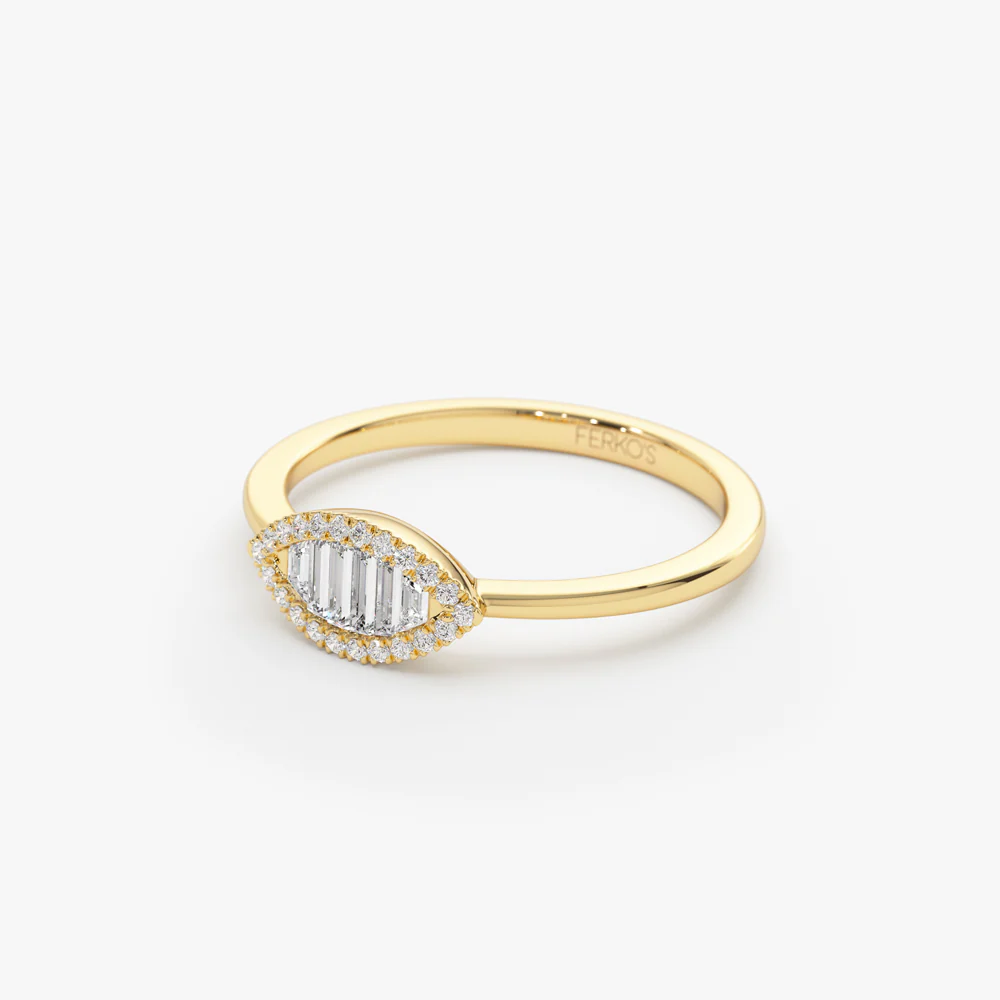 Marquise Baguette Diamond Ring in 14K - Image 8