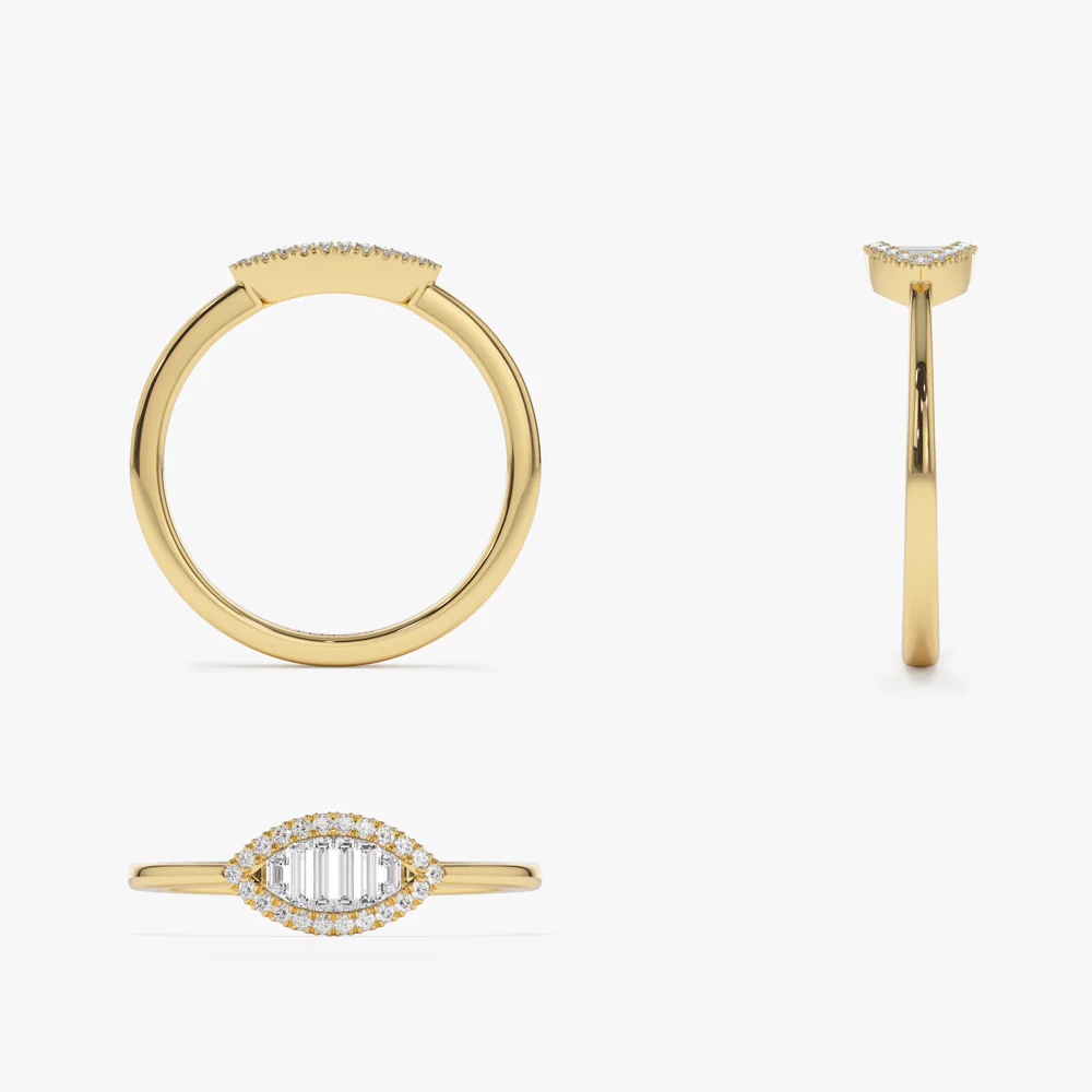 Marquise Baguette Diamond Ring in 14K - Image 9