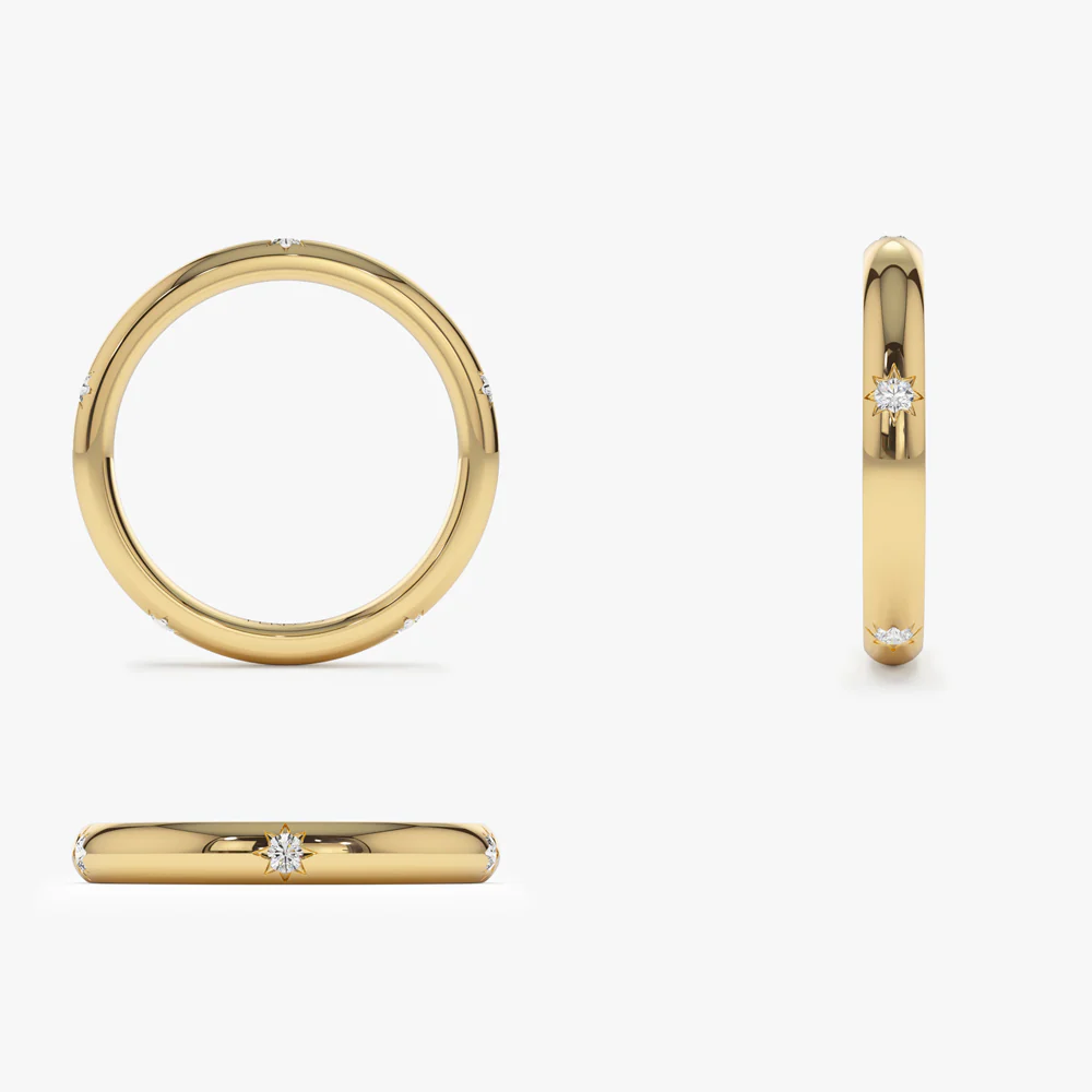 Star Setting Full Eternity Diamond Ring in 14k - Image 7